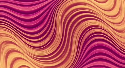 Fototapeta premium Vibrant abstract flowing lines with smooth gradient transitions in magenta and gold, creating dynamic visual texture and modern appeal for design backgrounds.