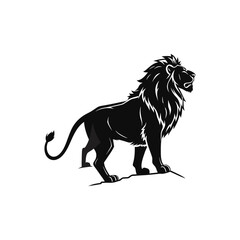 Majestic Standing Lion Silhouette