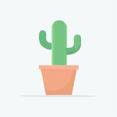 Stylized illustration of a green potted cactus with a simple, clean design suitable for decorative or informational purposes