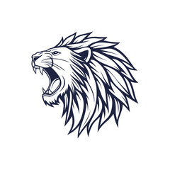 Roaring Lion Head Illustration