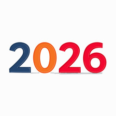 Colorful 2026 Typography Celebrating the Future with a Vibrant Design for Events and Concepts