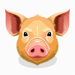 Detailed Illustration of a Pig's Face A Playful and Charming Animal Portrait