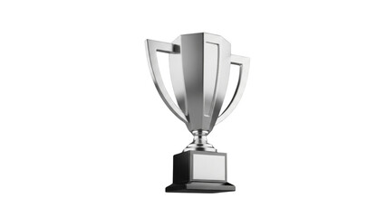 Silver Trophy Cup on White Background