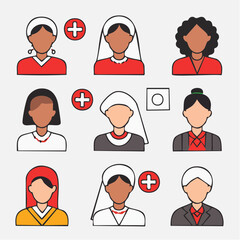 Diverse Group of People with Medical Symbol, Representing Healthcare, Medicine and Support