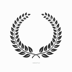 Laurel Wreath Illustration Symbol of Achievement, Victory, and Honour for Design Elements