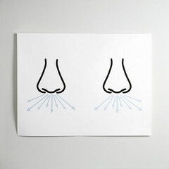 Simple line drawing of two noses with sprays