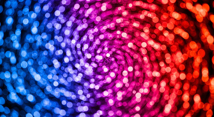 Abstract swirl of colorful bokeh lights