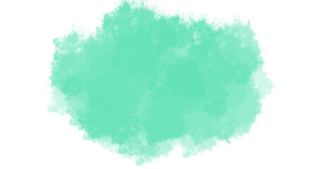 Obraz premium Mint green watercolor splash isolated on transparent background abstract watercolor background handdrawn watercolor stain it can be used for banner, card, and more