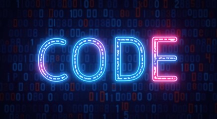 Neon sign that reads code