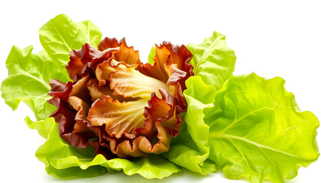 Fresh lettuce isolated on white background with clipping path