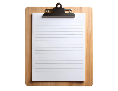 blank clipboard with blank paper