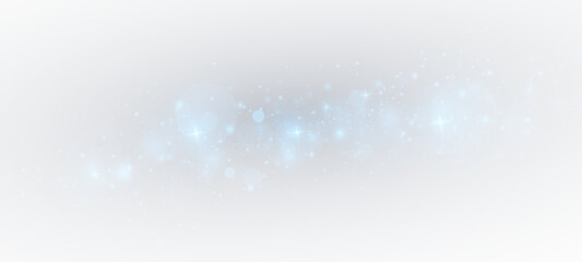 Festive background with sparkling dust and blue stars.