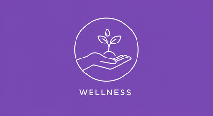 Nurturing growth hand holding seedling symbol for wellness and health