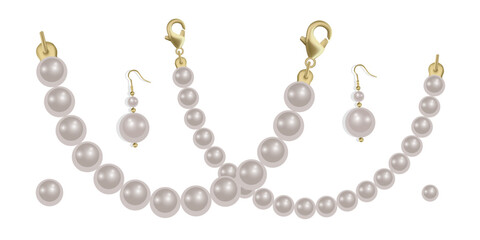Elegant Pearl Jewelry Collection with Necklaces and Earrings