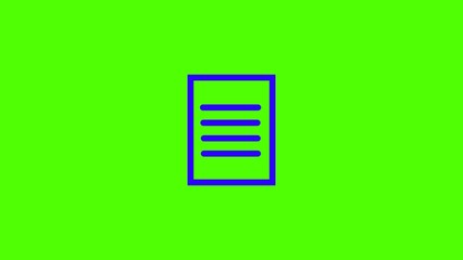 Simple flat document icon showing a sheet with text lines, representing a file, report, or data page. Suitable for UI design, apps, and web interface graphics.
