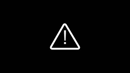 Animated glowing warning alert icon with an exclamation mark. Perfect for system error messages, caution notifications, security alerts, and digital interface designs. Ideal for UI motion graphics, te