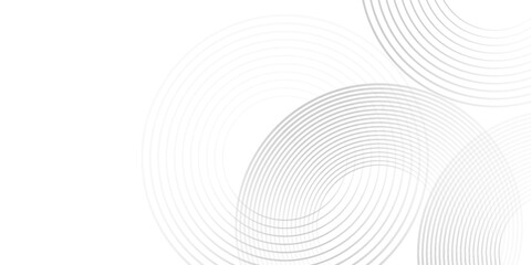 Abstract minimalist white background with circle lines and dot pattern. Simple art