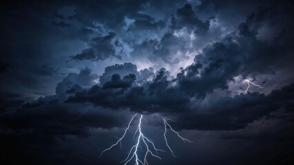 Lightning, thunder cloud dark cloudy sky