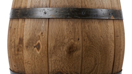 Obraz premium Large wooden barrel isolated on white background