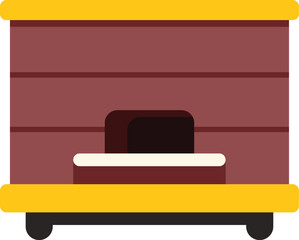 Small mobile beehive for honey production, showing the entrance and the wooden structure