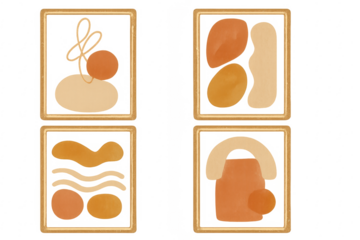 Abstract shapes frames in earth tones