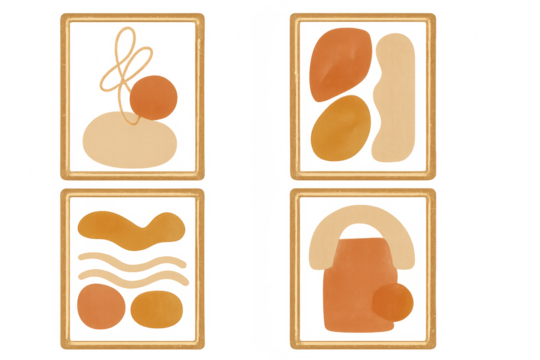 Abstract shapes frames in earth tones
