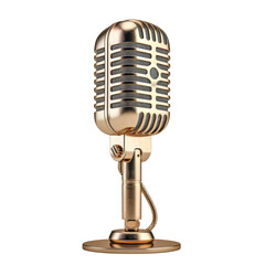 Fototapeta premium Golden Age Microphone Broadcast Equipment Vintage Audio Recording Stage Performance Studio Equipment