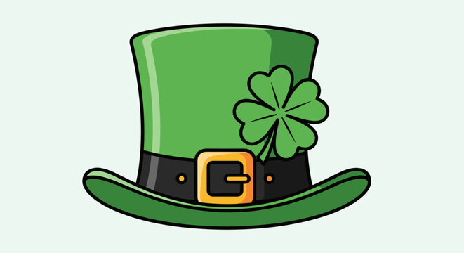 a lucky leprechaun hat with a four-leaf clover
