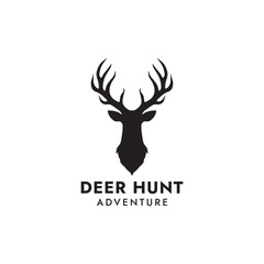 Deer Hunt Silhouette Black Logo