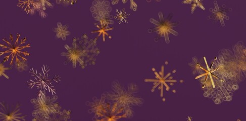 Abstract design of winter snowflakes on a purple background. Perfect for holiday themes, seasonal designs, and backgrounds.