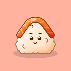 Cute Onigiri Mascot Character Vector Illustration – Adorable Japanese Rice Ball Design for Kids, Sticker, and Branding Use