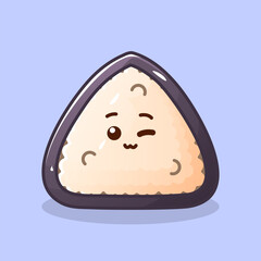 Cute Onigiri Mascot Character Vector Illustration – Adorable Japanese Rice Ball Design for Kids, Sticker, and Branding Use