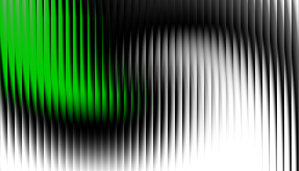 Green overlay ribbed texture with vertical lines. Transparent background Ripple gradient background design. Modern ripple glass texture effect.