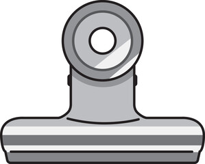 目玉クリップのイラスト（文房具・事務用品・シルバークリップ）