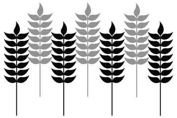 Black and gray leaf vector design. set of leaves silhouette of beautiful plants, leaves, plant design. Vector illustration .