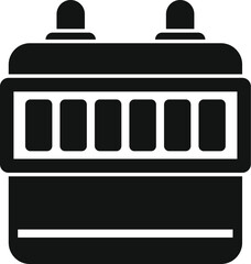 Cable car cabin icon in glyph style, suitable for transportation and travel graphic designs