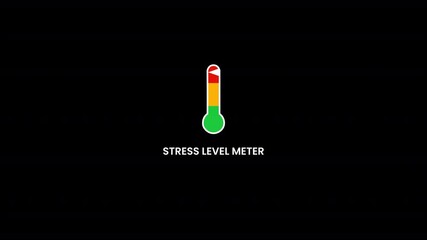 Dynamic stress level indicator moving from calm to high tension. Ideal for health apps, psychology infographics, and wellness animations.	
