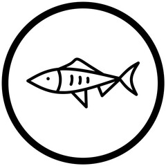 Fish Icon Vector Rounded Logo