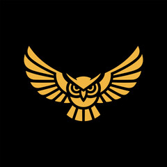 Golden Owl Logo Silhouette