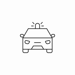 front view police car icon sign vector