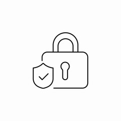 secure lock protection icon sign vector