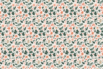 Christmas, Christmas pattern, holiday ornament, floral, winter, New Year's decor, decorative print, background, design, AI art.
