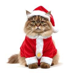 Cute Cat Wearing Santa Suit &ndash; Funny Christmas Pet Portrait