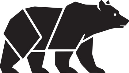 Geometric Polygon Bear Silhouette Logo  Modern Wildlife Animal Vector Art