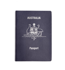 Australian passport on a white background