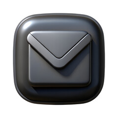 3D Email icon isolated on transparent background