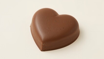 Heart-shaped chocolate on a plain white background.