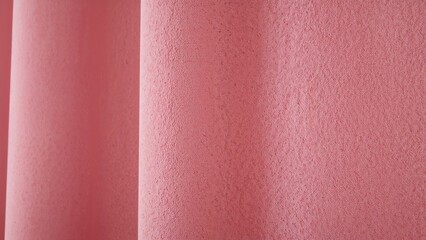 Fototapeta premium Closeup of pink velour curtain textured background for design purpose