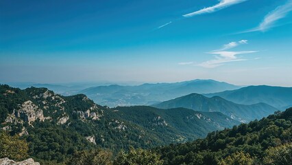 The stunning mountains blue sky