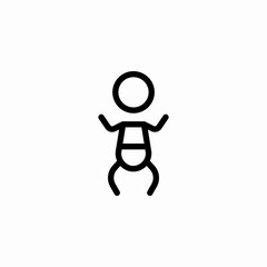 diapered baby figure icon sign vector